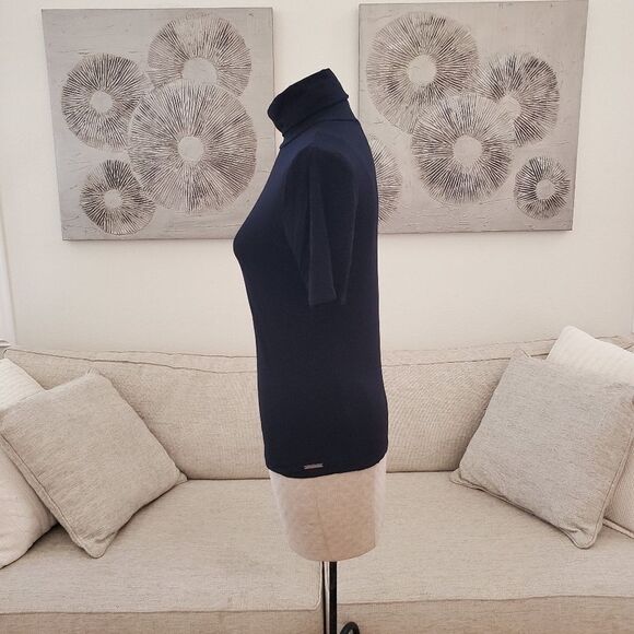 Michael Kors Mock-Neck Solid Jersey Top - size Medium in Black - Picture 6 of 12